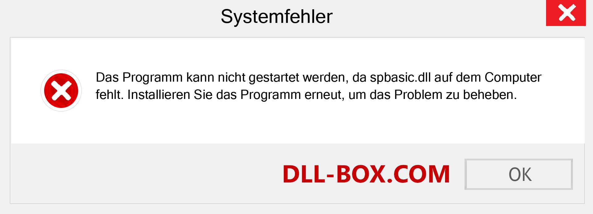 spbasic.dll-Datei fehlt?. Download für Windows 7, 8, 10 - Fix spbasic dll Missing Error unter Windows, Fotos, Bildern